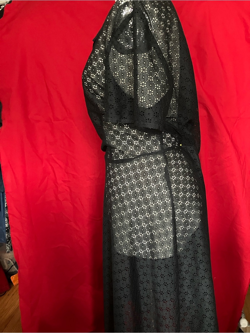 Vintage Black lace Shirtwaist Dress Volup! - Picture 3 of 6